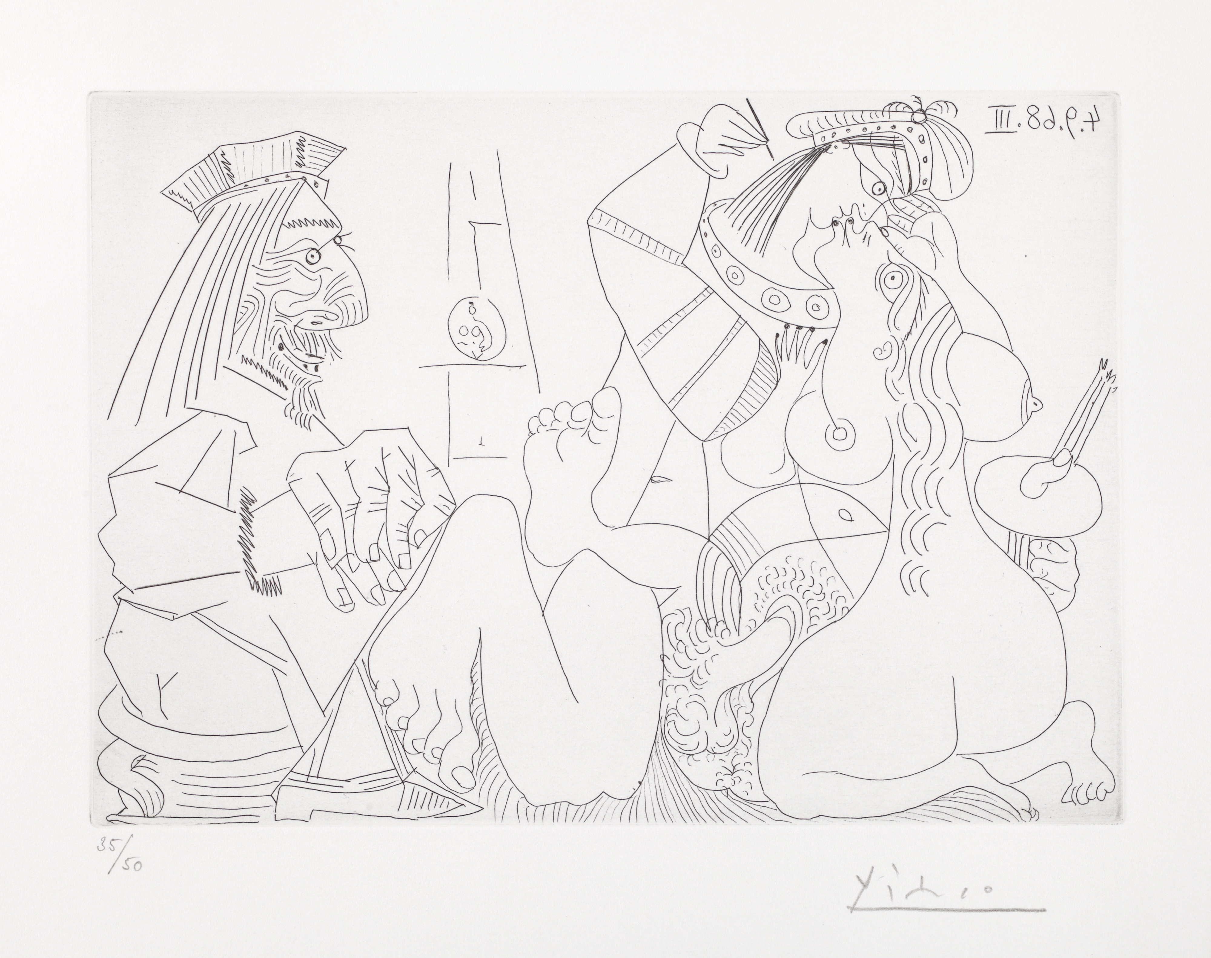 Raphaël et la Fornarina. XVII: sur son pot, un cardinal, chatouillé, rit (Series 347)
